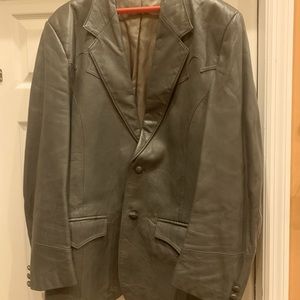 Men’s 2XL soft Grey Leather Coat